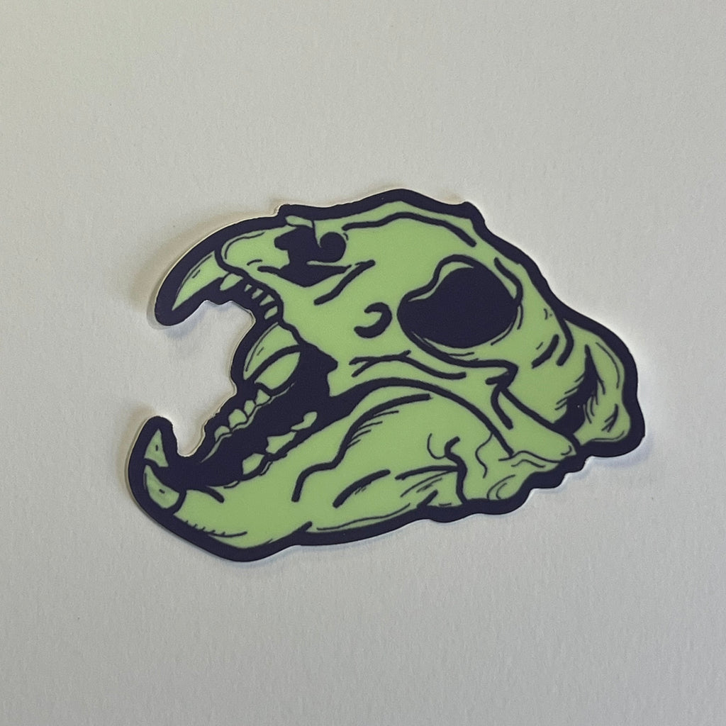 Green rat skull Sticker