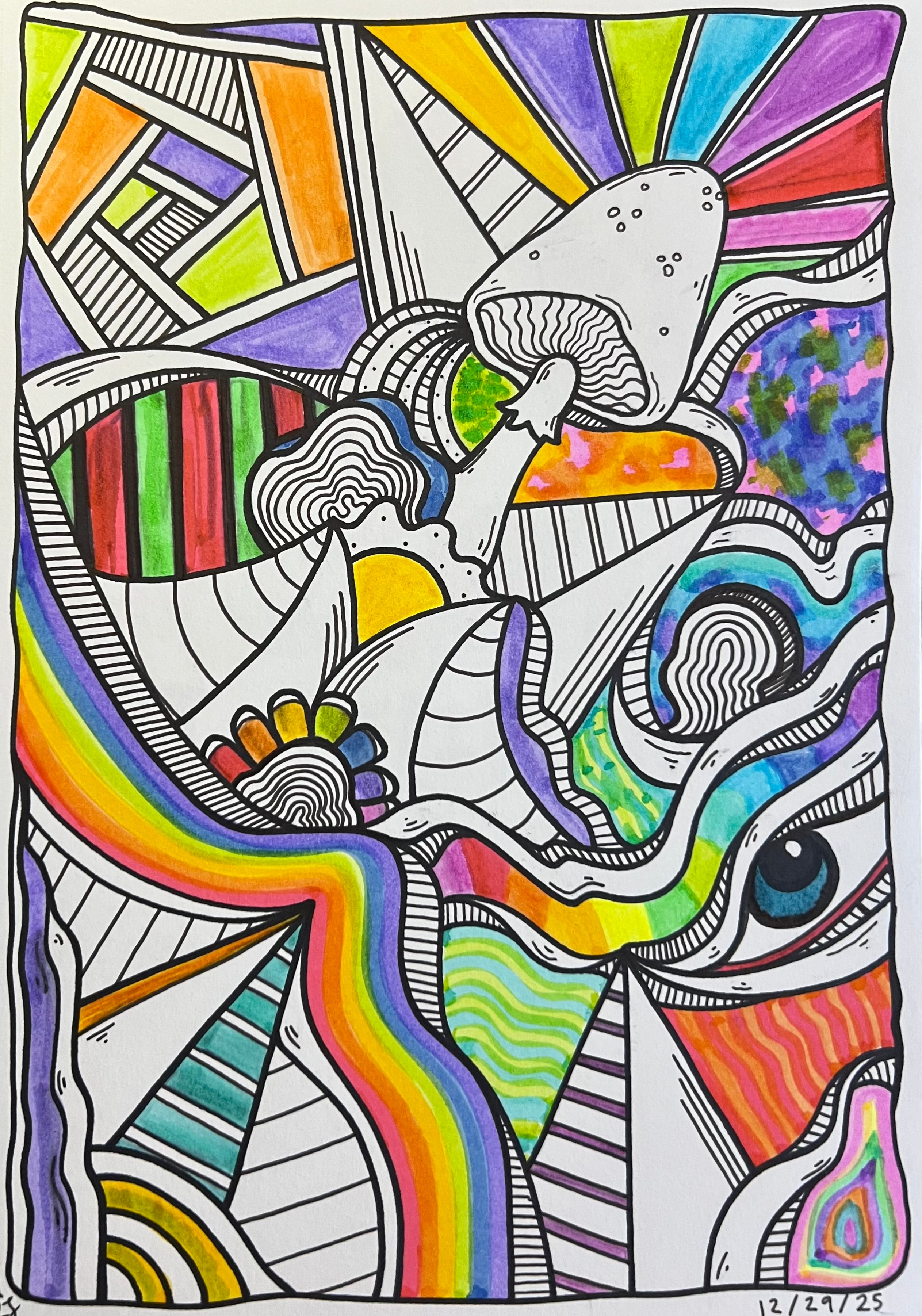Mushrooms on sight drawing