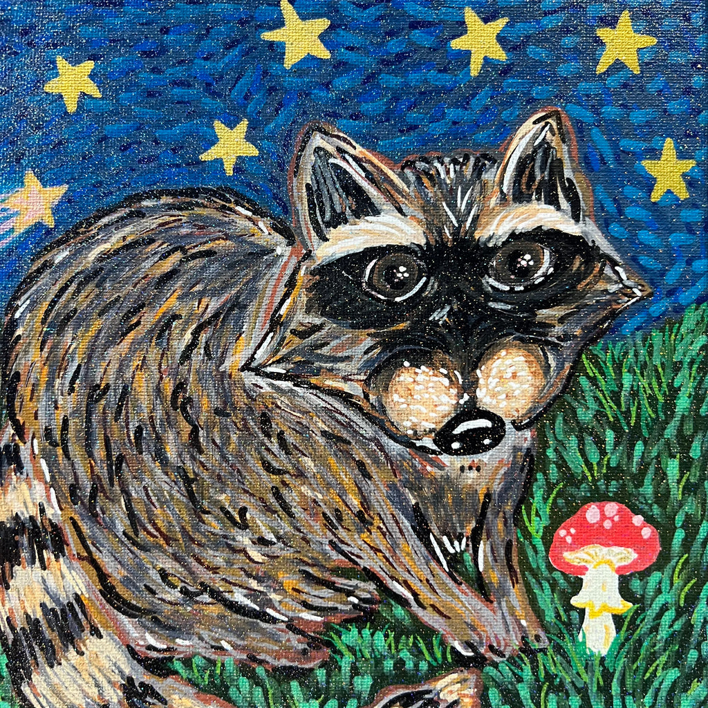 Lucky Racoon painting