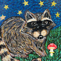 Lucky Racoon painting