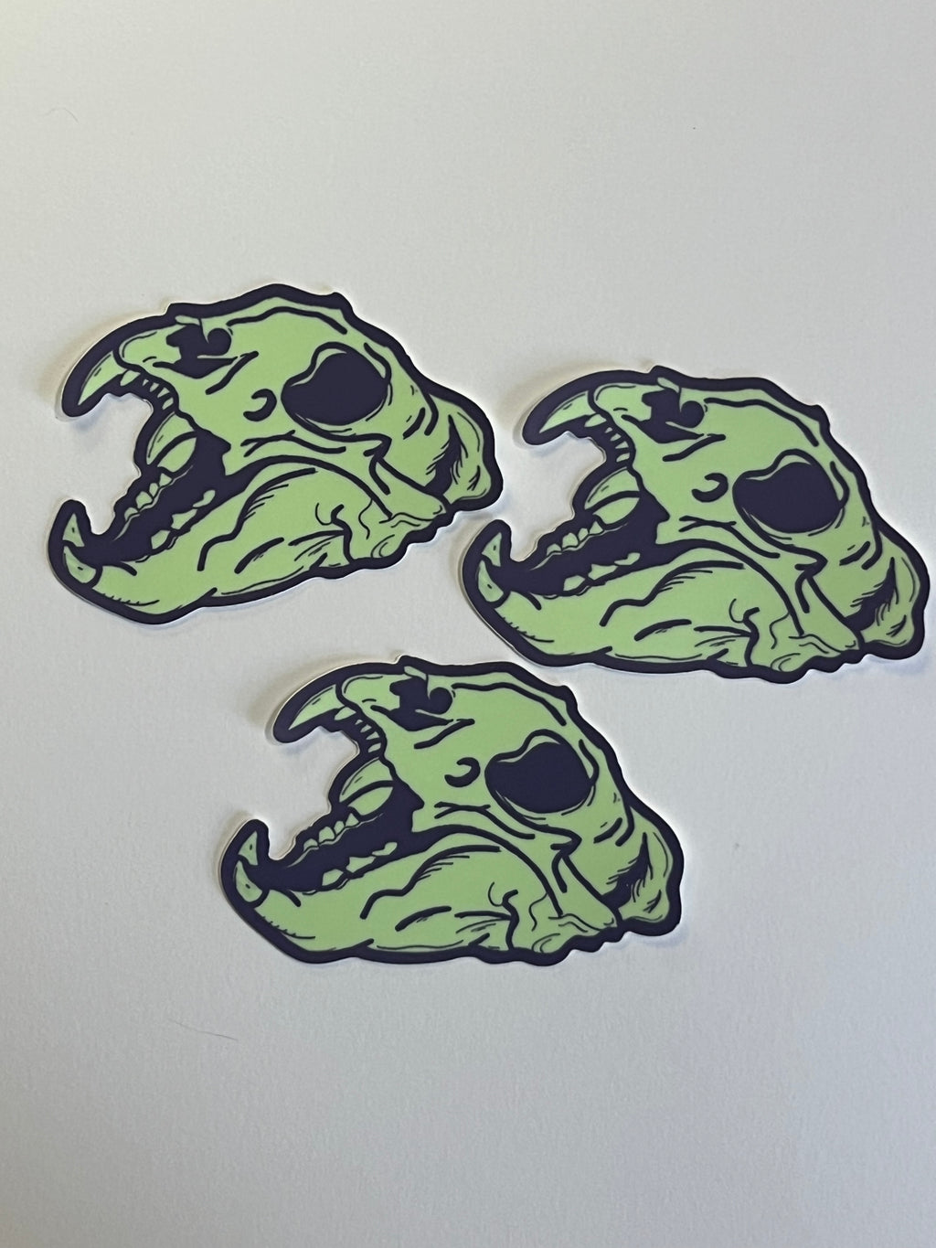 Green rat skull Sticker
