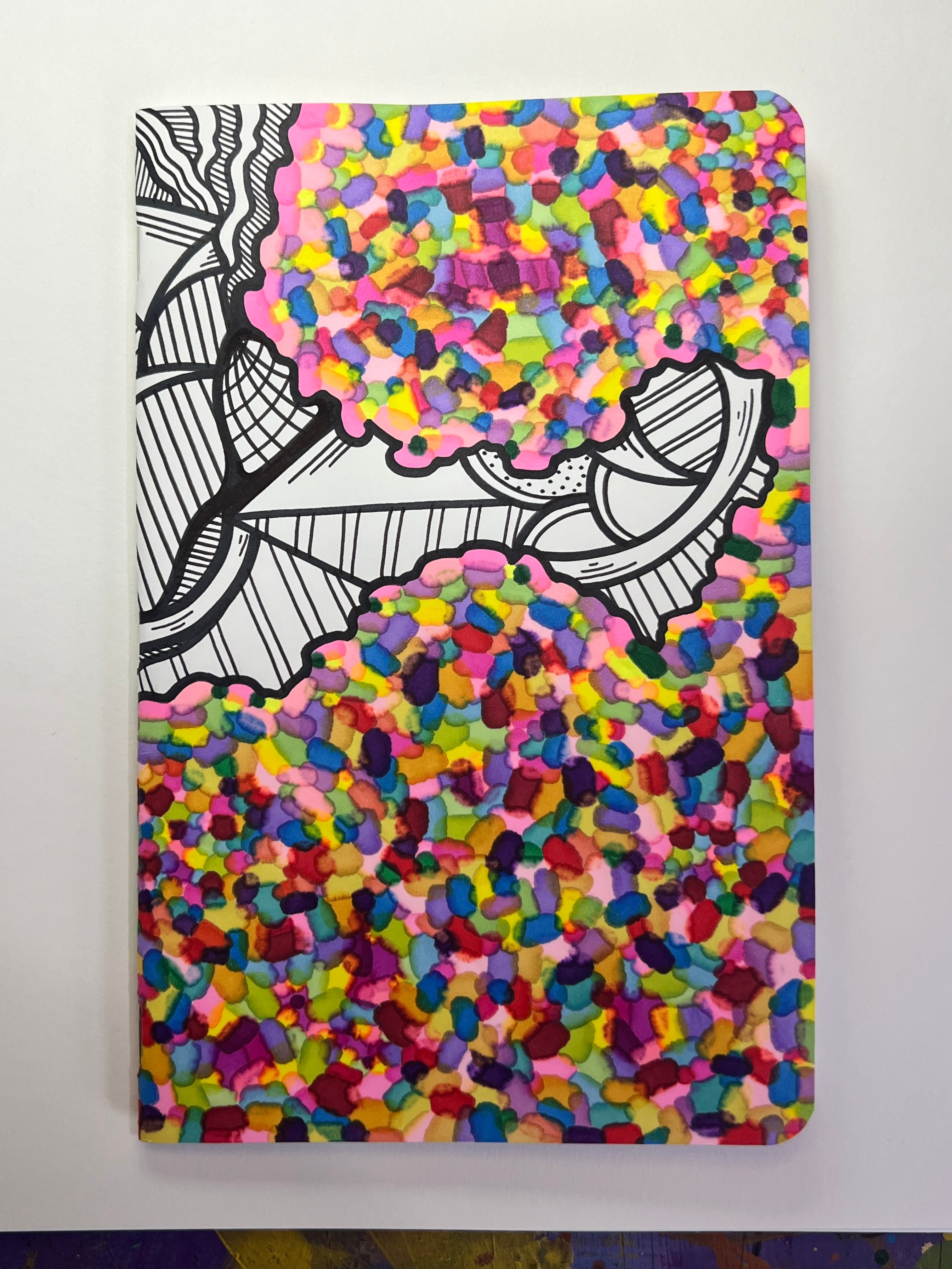 Rainbow covered notebook