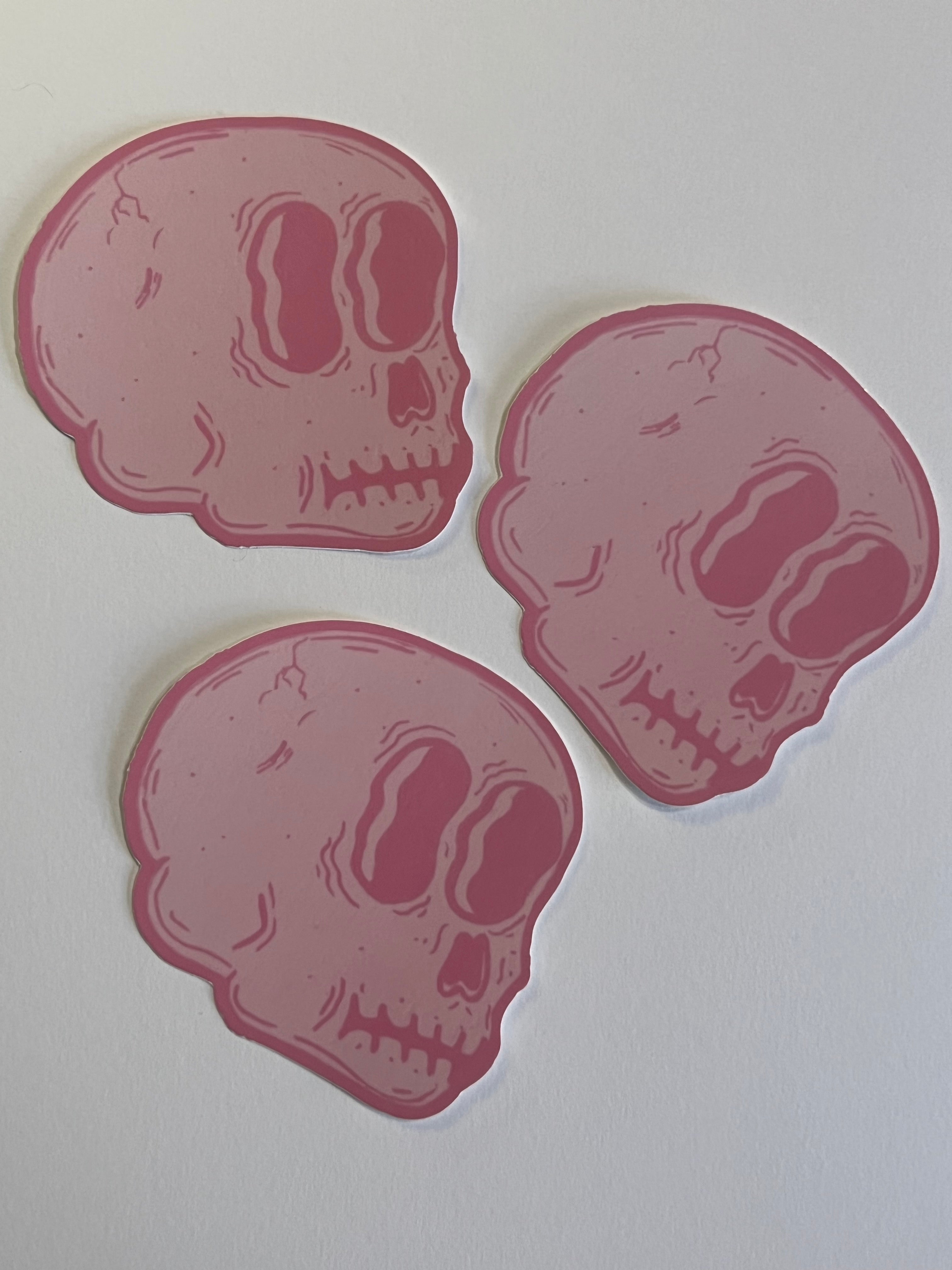 Pink skull sticker