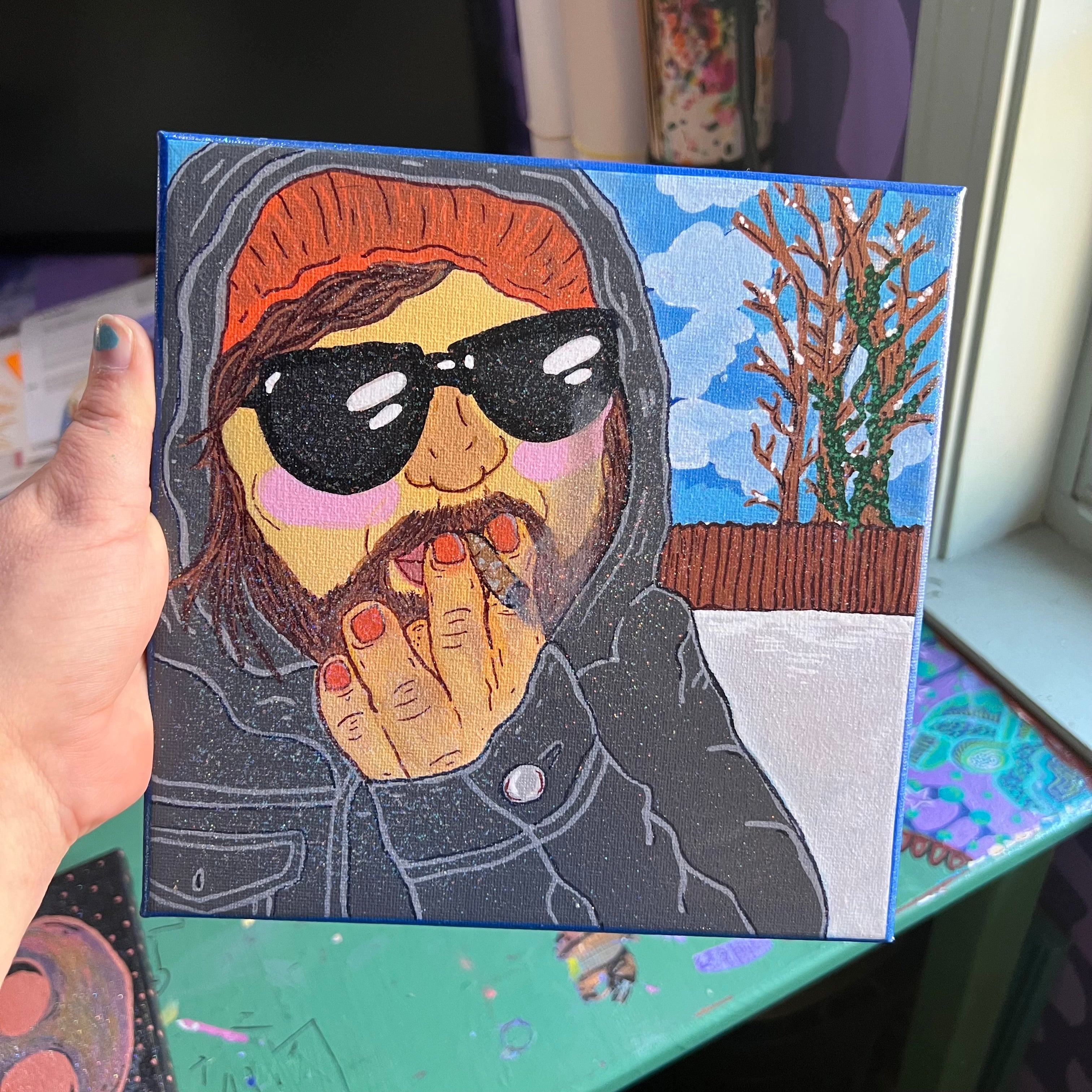 Snow day smoke painting